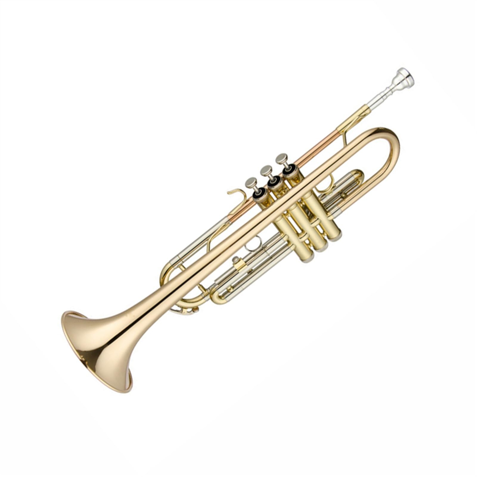 Standard Trąbka Profesjonalny Instrument Trąbkowy B-dur Dla Początkujących Dorosłych, Lakierowany Mosiądz, Dźwięk Standardowy, Wytrzymały