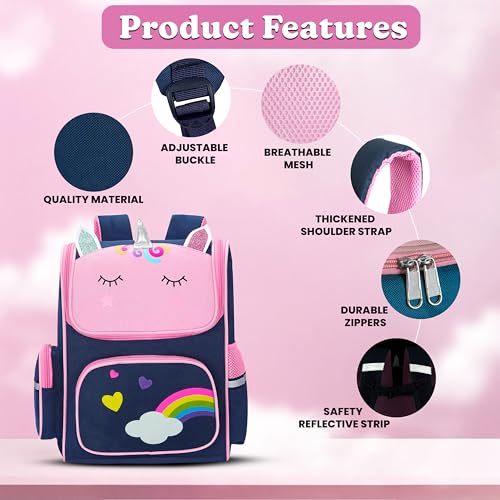 Image of Storite School Backpacks for Girls Stylish Bags for Girls Kids 7-12 Years Old Cartoon Water Resistant Backpack Durable Burden Relief School Bag Birthday