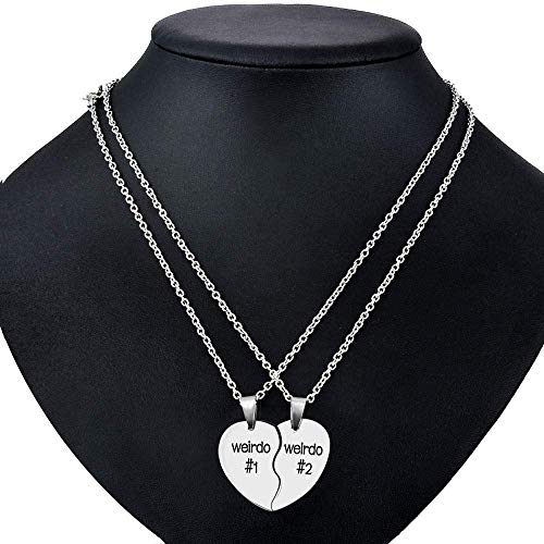 Mjartoria Bundle Best Friend Necklaces Glitter Jelly Bangles Bracelets Glitter Filled Jelly Silicone Bracelets For 2 Friendship Valentines Day Gifts #TOP3