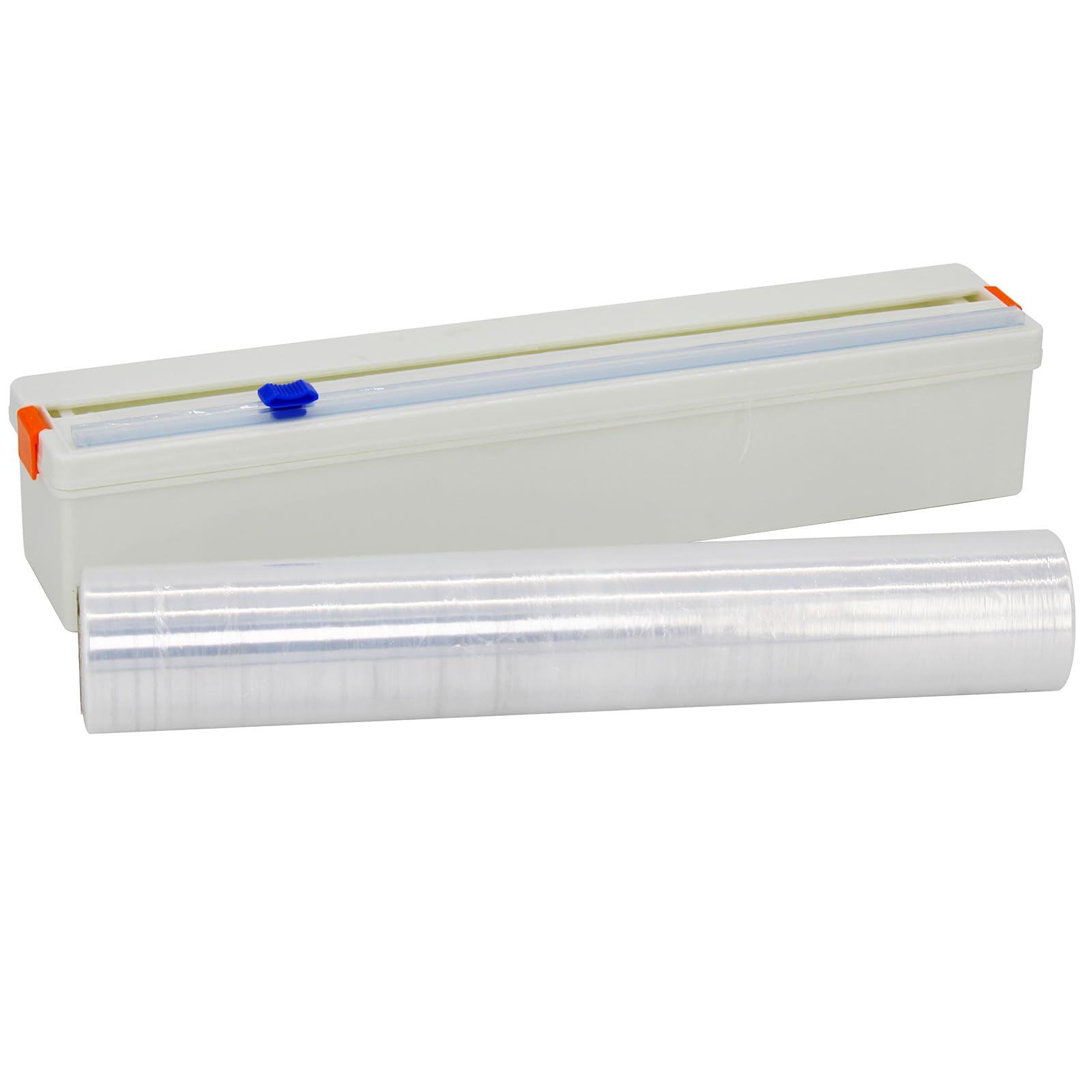 Plastic Wrap Dispenser with Cutter, Refillable Cling Film Dispenser with 12 inch328Ft Cling Film