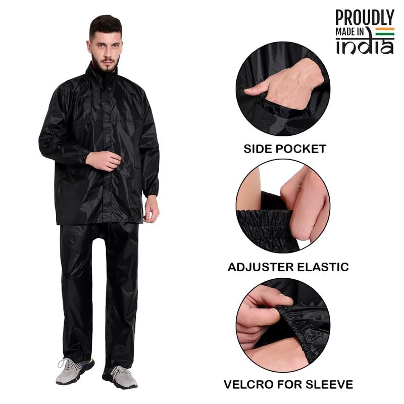 VKG Boy's Bike/Scooter Waterproof Plain Rainsuit with Bag () (XX-Large) 2