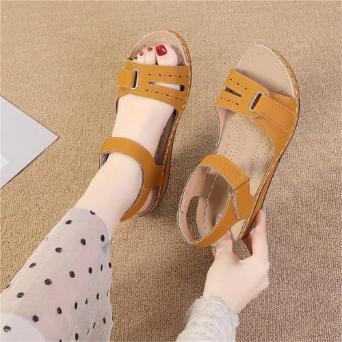 Casual Plus Size Adjustable Open Toe Low Platform Wedge Sandals, Outdoor Summer Beach Non-slip Breathable Sandals, for Outdoor, Daily, Party, Wedding, Work, Leisure, Party, Office4