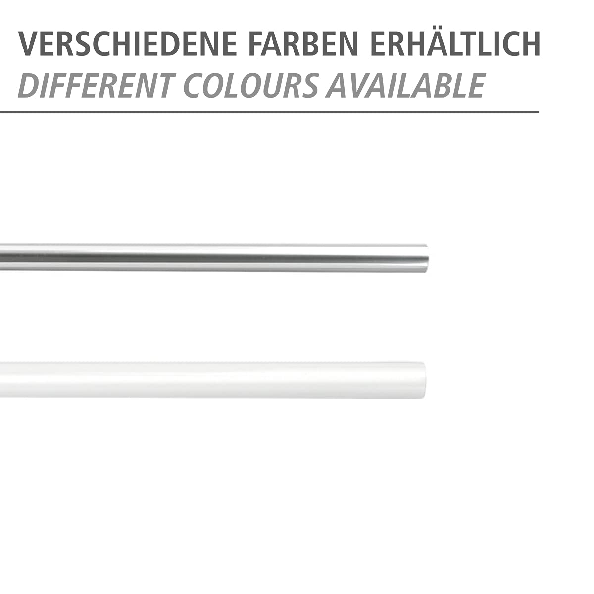 WENKO Barre de douche télescopique en chrome 110-185 cm - Ø 2 cm, Aluminium, 2 x 2 cm, Chromé