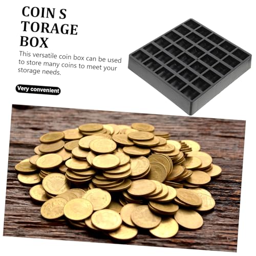 Caja para monedas de plástico, pack de 2, color negro miniatura 4