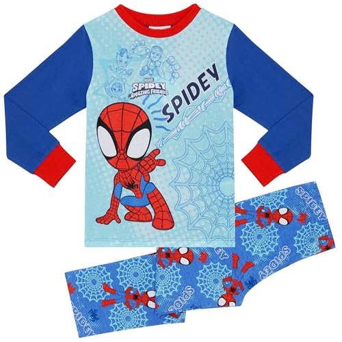 Spidey & Friends Spider-Man - Pijama unissexo de manga comprida para crianças, Spidey