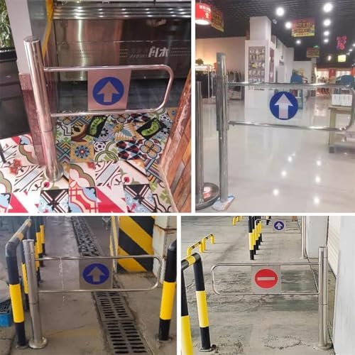 Automatic Swing Gate One-Way Door, 90° Open One-Way Metal Door, Stainless Steel Warehouse Pedestrian Gate Door, Self-Closing Passage/Corridor/Entrance Gate 50 * 100cm-Right