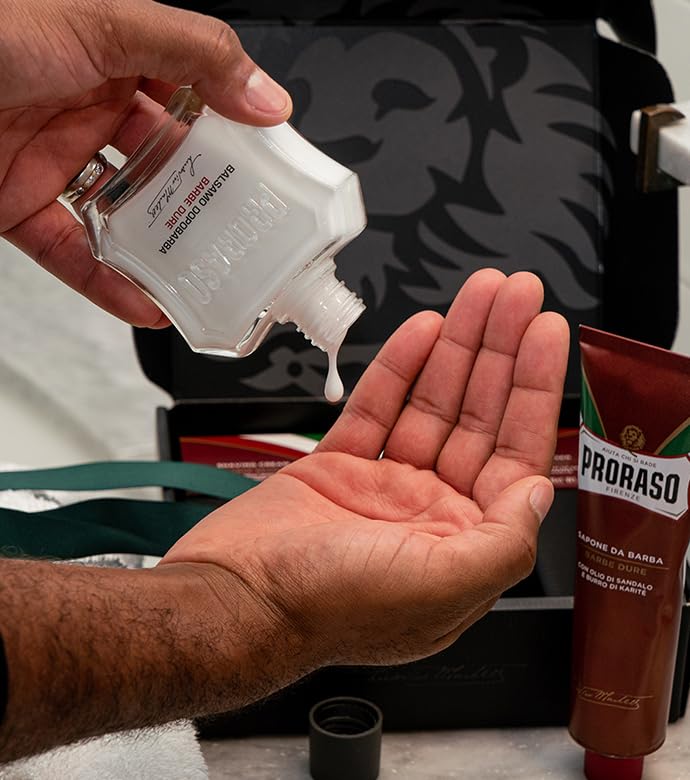Proraso Shaving Kit - Nourishing Shaving Cream & After Shave Balm for Coarse, Thick Beards - Premium Italian Shave Kit Duo for Men - Gift Set for Men