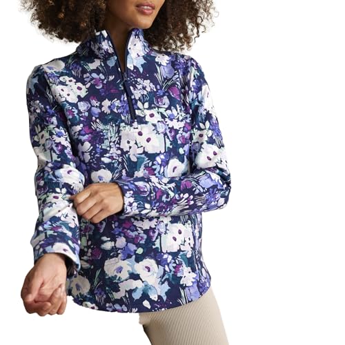 Vera Bradley Women's French Terry Quarter-Zip Sweatshirt with Pockets (Extended Size Range)