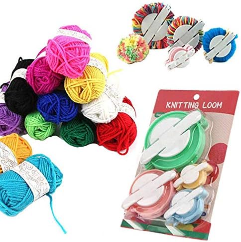 zatyorg 4PCS Pom Pom Maker 4 Sizes Different Sizes DIY Fluff Ball Weaver Needle Craft DIY Wool Knitting Craft Tool Set for Kids and Adult