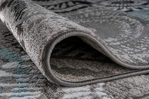 Contemporary Circles Area Rug 7' 10" X 10' 2" Gray/Blue #TOP3