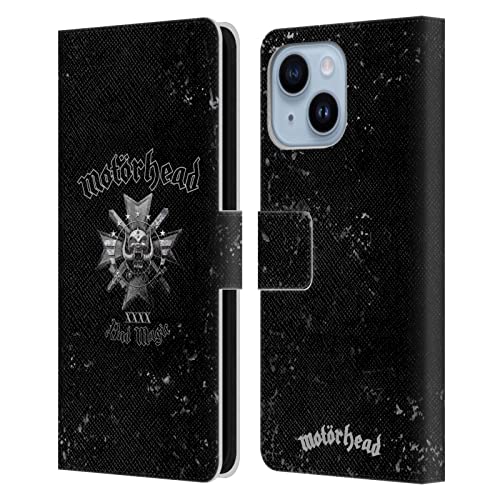 Protection iPhone 14 Plus Motorhead - Étui portefeuille en cuir antichoc Bad Magic