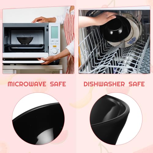 10Pcs Unbreakable Bowl Set, 26oz/750ml Large Lightweight Plastic Bowls Black Serving Bowls Idea for Cereal Dessert Salad Oatmeal, Dishwasher and Microwave Safe - Image 6