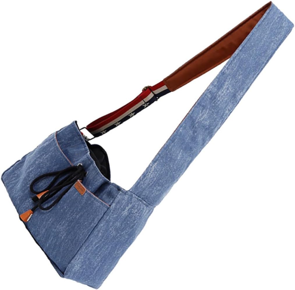 Outdoor Pet Sling Carrier Bag Hands Travel Pouch for Dogs and Cats Washable Foldable Safety Rope and Breathable Mesh for Outdoor Adventures