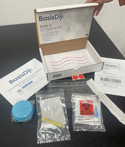 BasisDx Basic (3) STD STI Panel Home Collection Kit: HIV 1/2, Chlamydia, Gonnorhea, White - Thumbnail 3