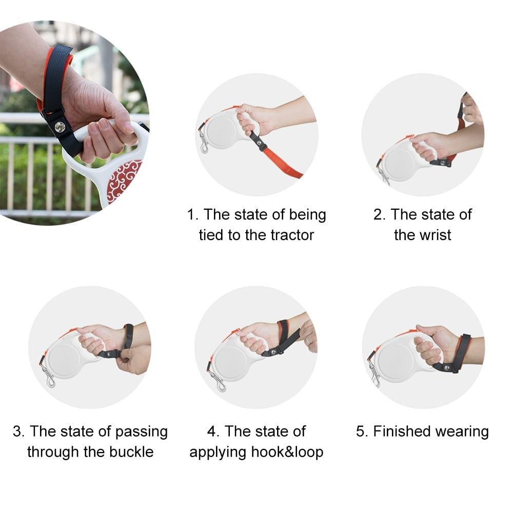 Guinzaglio Da Polso Per Cani Regolabile - Adesivo Magico, Design A Mani Libere, Per Guinzagli Retrattili - Foto 8