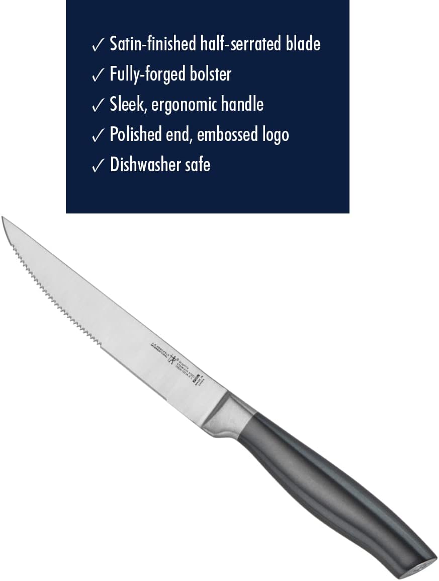 HENCKELS Graphite Razor-Sharp 4-pc Steak Knife Set, German Engineered Informed by 100+ Years of Mastery