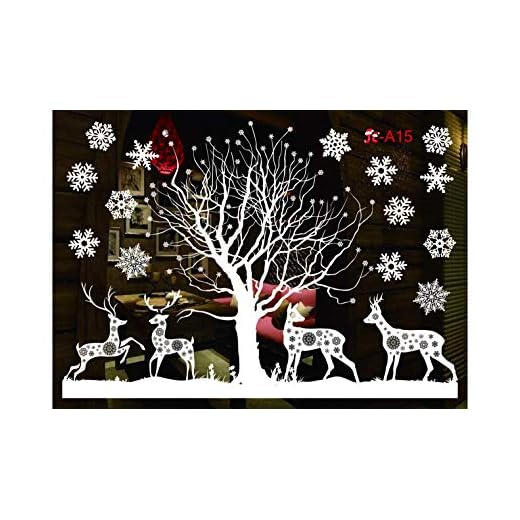 Sinwind Noël Autocollants Fenetre NoëL Décoration Stickers Noel Deco Fenetre Décoration Fenetre Noel Deco pour Accueil/Boutique Décorations Autocollant Amovibles Statique Autocollants