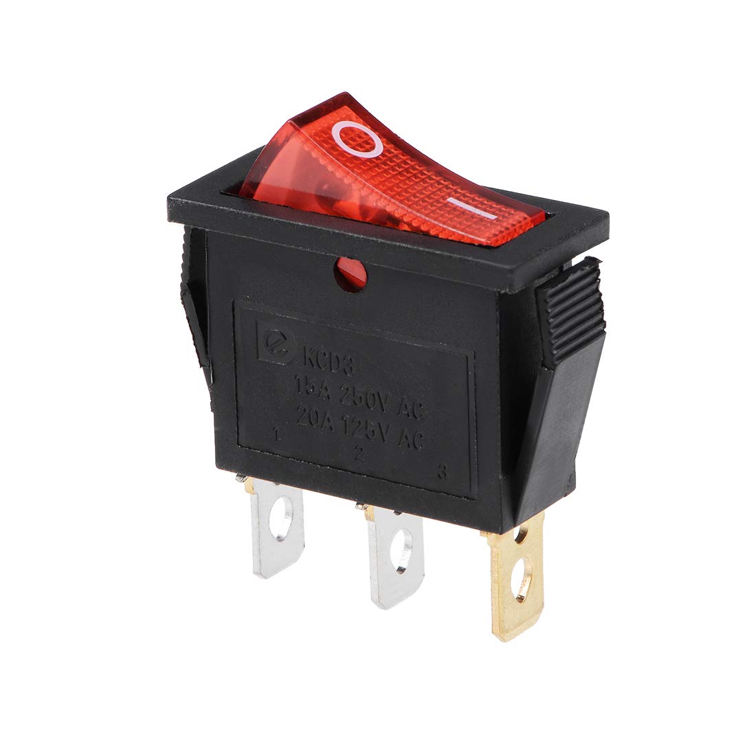 uxcell Boat Rocker Switch Red LED Light DC 12/24V Toggle Switch for Boat Car Marine ON/OFF AC 250V/15A 125V/20A SPST 1pcs