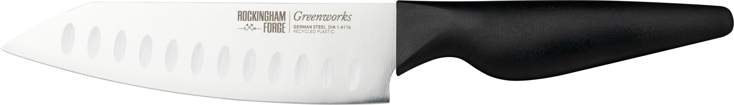 Rockingham Forge Greenworks Santoku Knife 14cm, Black
