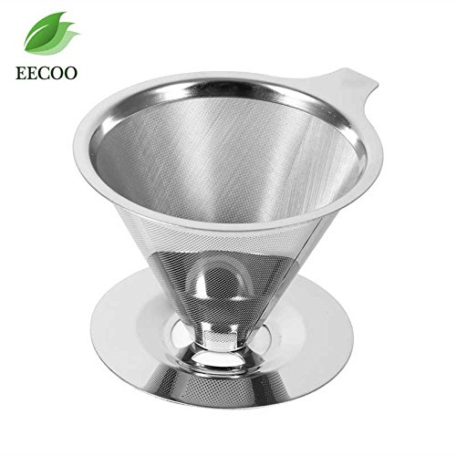 Reusable Metal Coffee Filters VShape Filter Cup Strainer Tea Leaf Cone