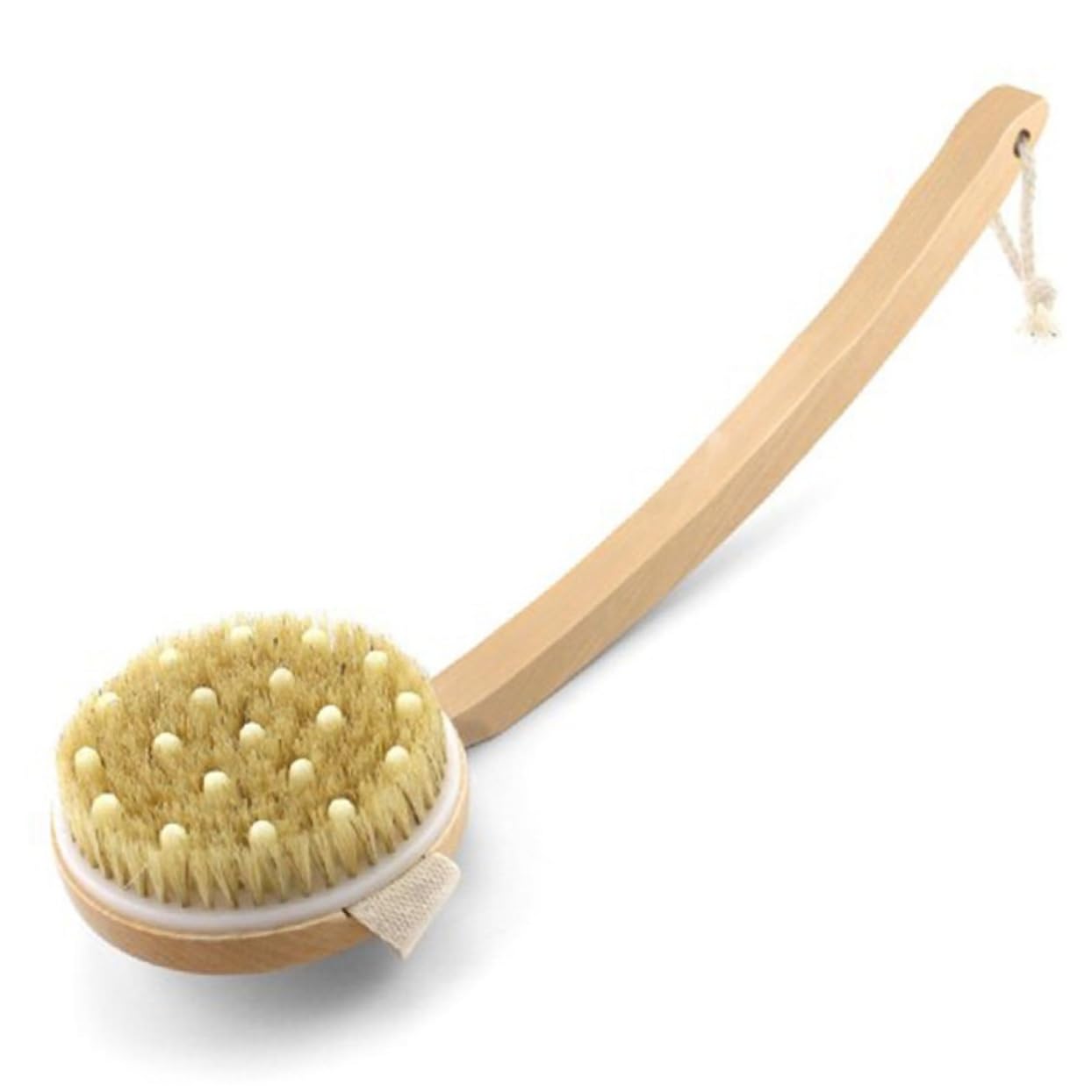 Healvian 2piezas Cepillo De Baño Desmontable Con Mango De Madera y Cerda Natural Exfoliante Corporal Para Masaje y Estimulación Circulación