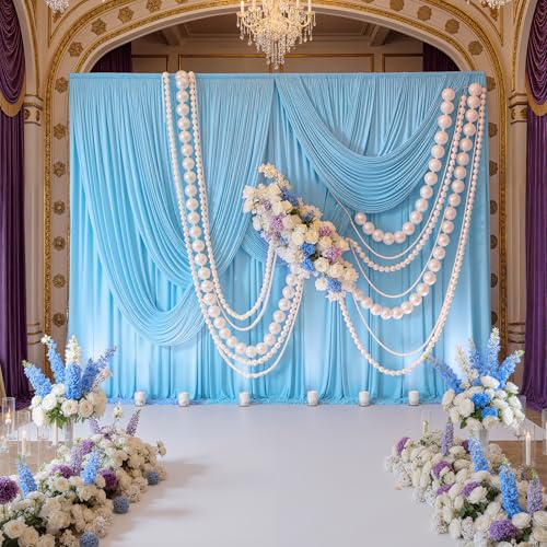 Cortinas para fondo azul bebé 20x10 pies 4 paneles miniatura 1