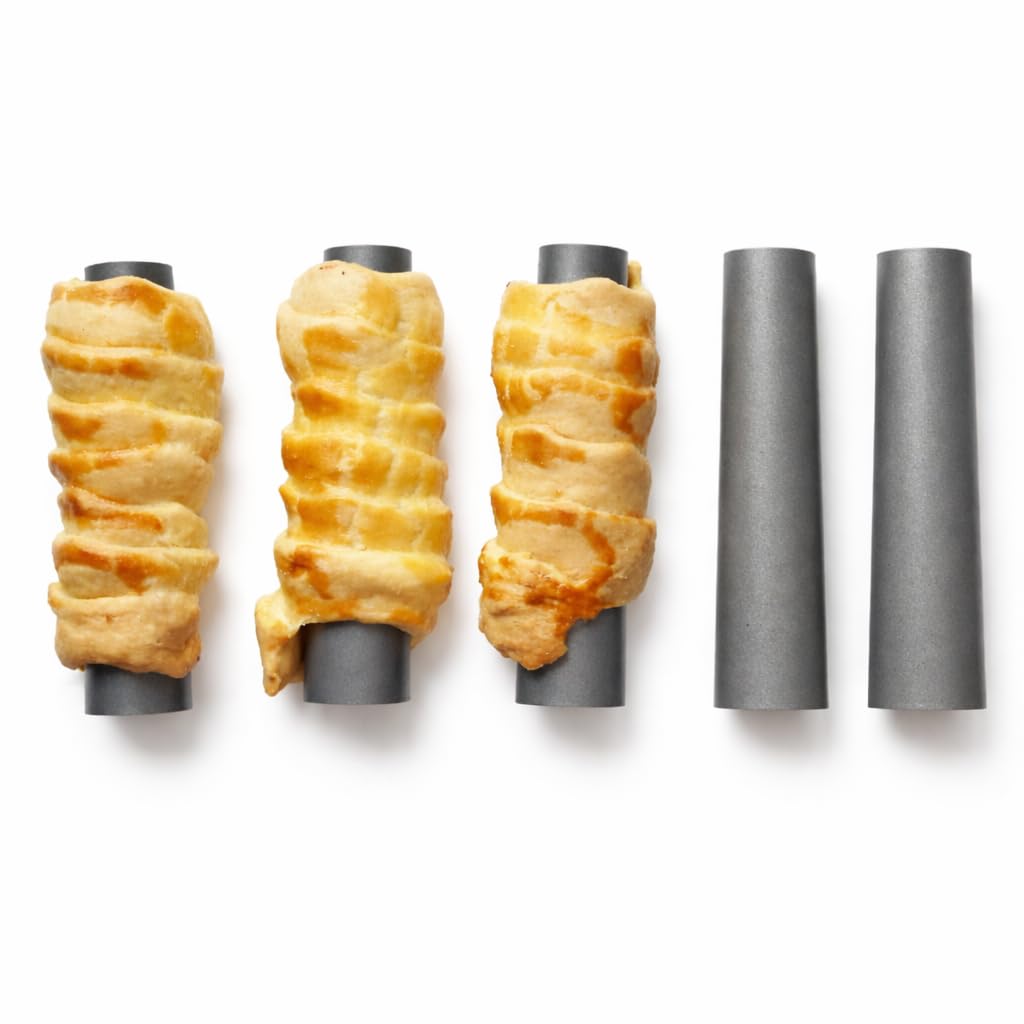 Schaumrollen Formen 13 cm, 5er Set – Schillerlockenformen mit Antihaftbeschichtung - Cannoli Röhrchen zum Backen für Schaumrollen, Sahnerollen und Blätterteig
