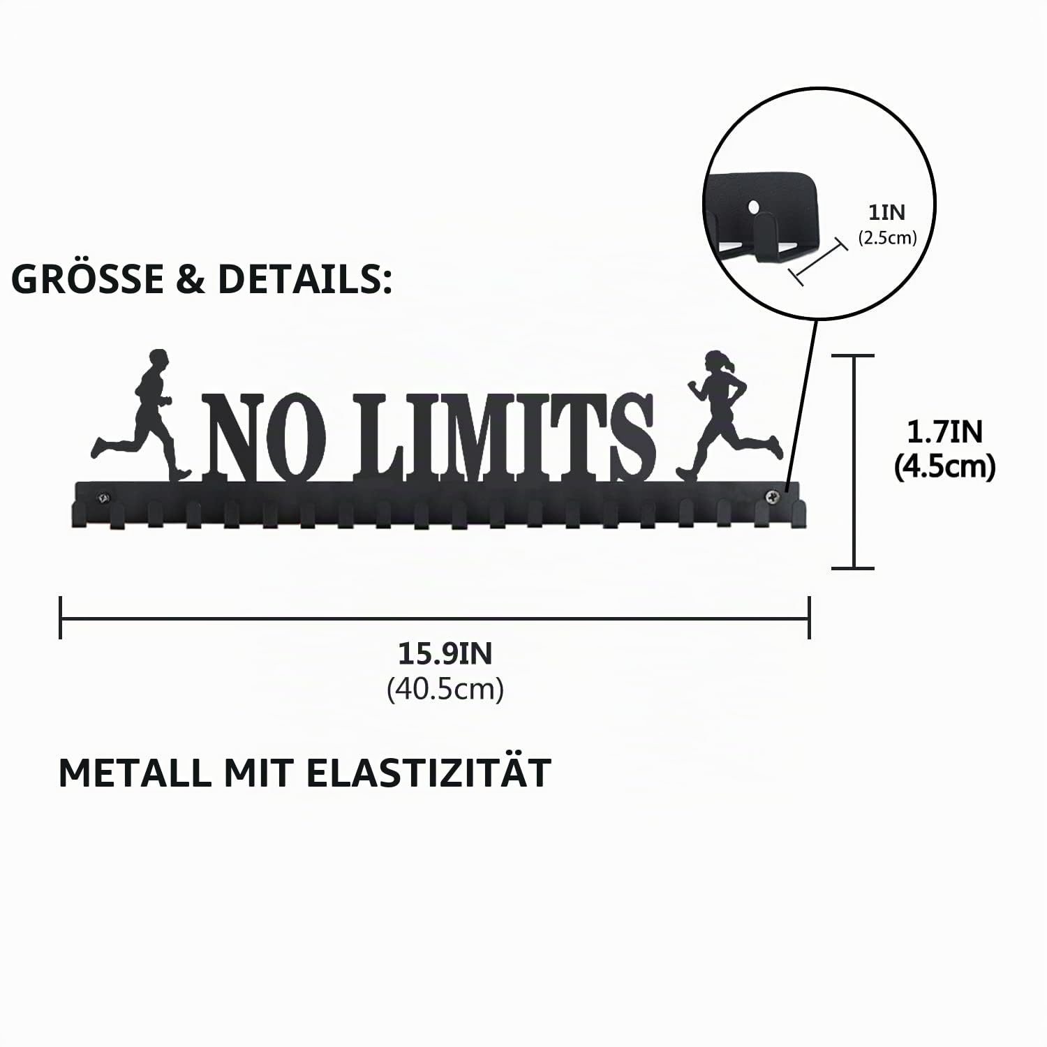 Goutoports Medaillenhalter, Aufhänger für Sport-Rennläufer - Keine Grenzen für Lennläufer Medaillenhalter, Aufhänger für Sport-Rennläufer - Keine Grenzen für Läufer