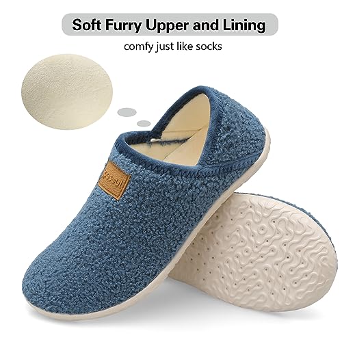Image of Spesoul Fuzzy House Slippers for Women Men Indoor Closed Back Lightweight Cozy Faux Furry Lining Barefoot House Shoes Slipper Socks for Bedroom Home Office Yoga Outdoor Walking Shoes