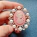 Rhinestone Pearl Cameo Brooch Pin for Women Girls Fashion Dainty Gold Tone Shell Pearls Crystal Wreath Carved Pink Victorian Lady Brooches Lapel Pins Vintage Dress Accessories Wedding Birthday Party Jewelry