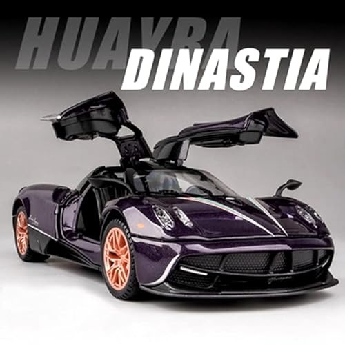 1:32 Alloy Diecast Metal Cars Model Collectible Pagani Huayra Dinastia Pull Back Vehicle, Pull Back Model Cars With Light And Sound，Children's Christmas Birthday Gifts,Etc.(Purple) #TOP5