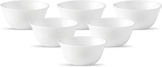 La Opala Diva, Ivory Collection, Opal Glass Vegetable Bowl Set 6 pcs, Plain White Price In India