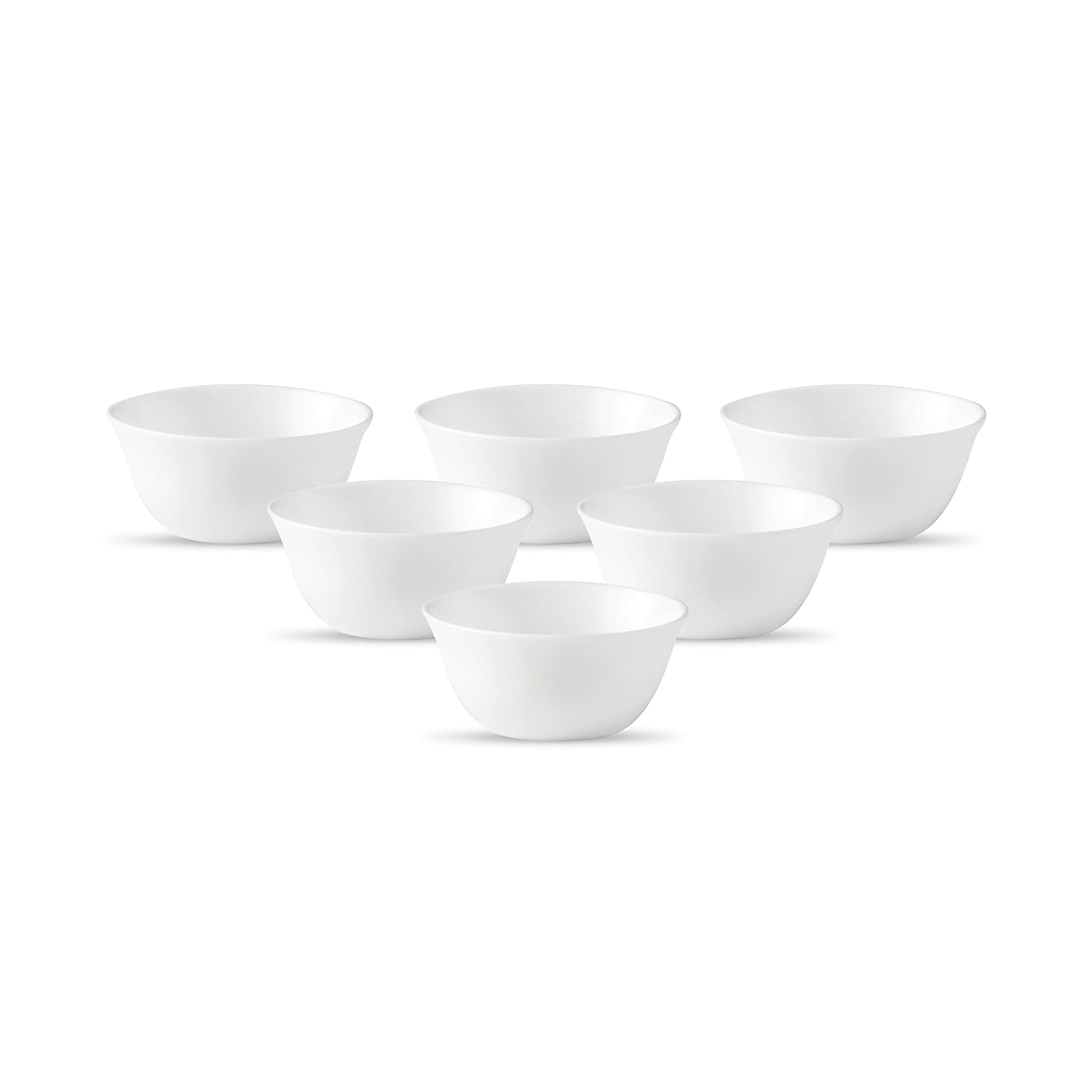La Opala Diva, Ivory Collection, Opal Glass Vegetable Bowl Set 6 pcs, Plain White