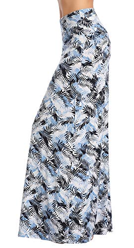 Image of Urban CoCo Women's Stylish Spandex Comfy Fold-Over Flare Long Maxi Skirt