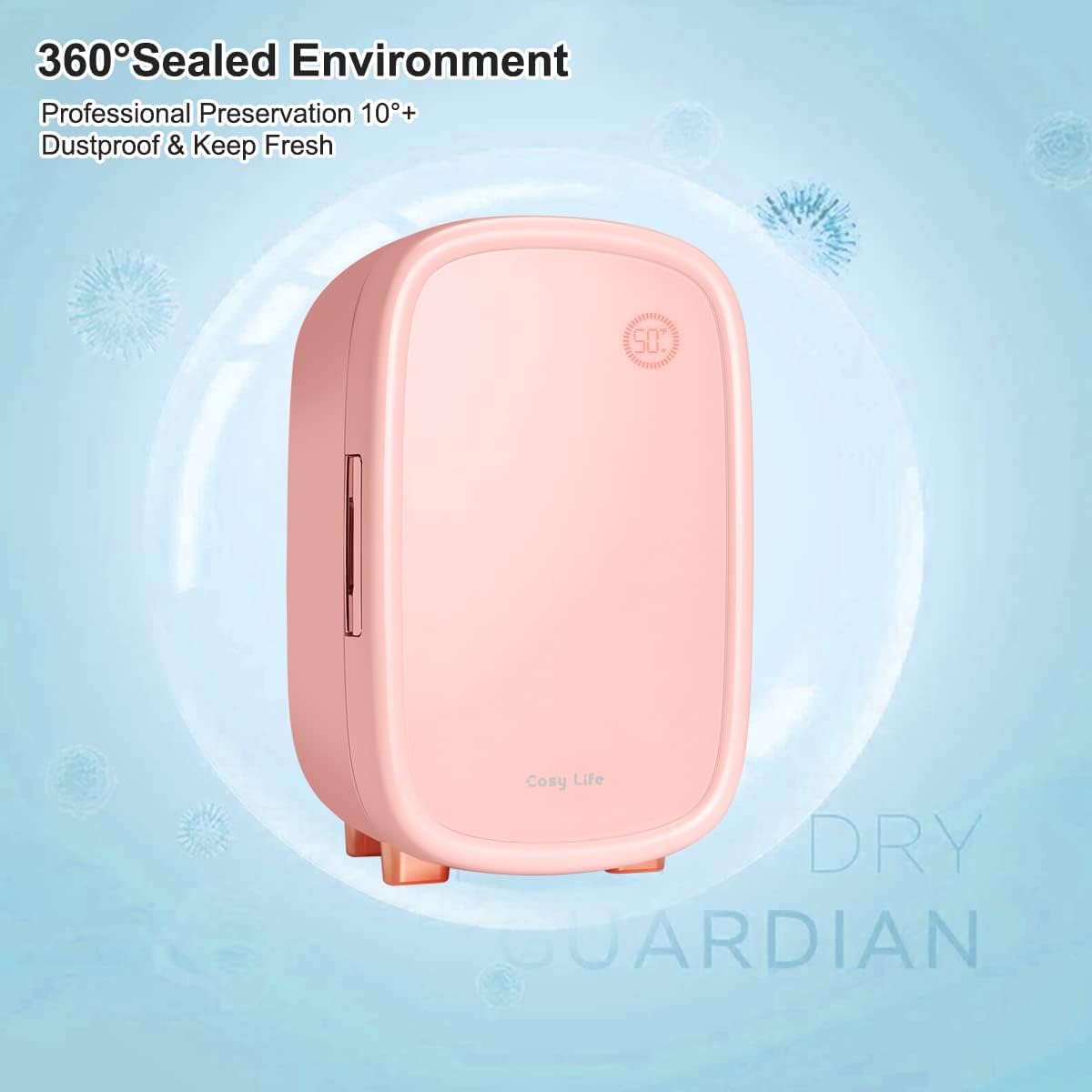 Refrigerador para el cuidado de la piel de 12 litros, refrigerador de belleza para almacenamiento cómodo, 50.0 °F/50°F + control inteligente de temperatura constante, mini refrigerador compacto 3