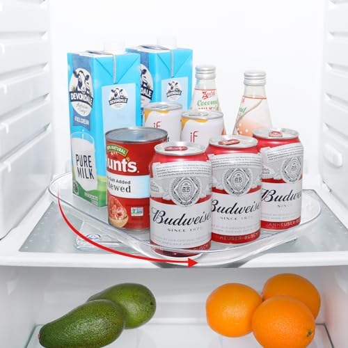 iarack Fridge Storage Lazy Susan Turntable, 16.5'' Clear Rectangular ...
