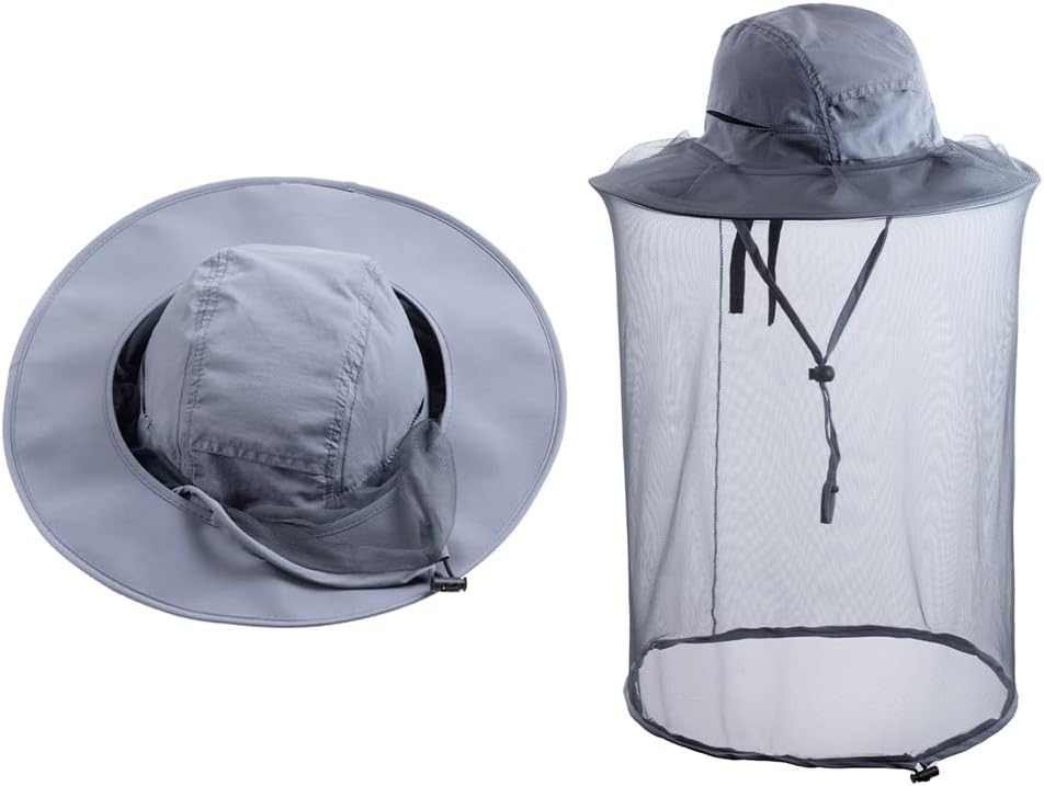 Bee Keeping Beekeeper Veil hat gnats Insect Bug Mosquito Fishing Gardening Cap with Head net Netting mesh Hood for Men Women