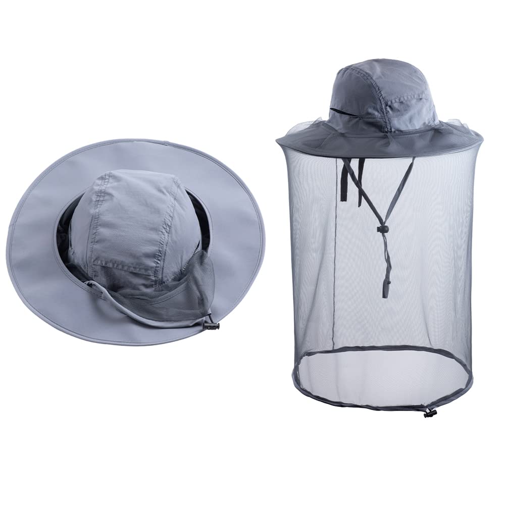 Mosquito Insect Bat gnat net Hats/Mesh Bug face Shields Mask/Insect Repellent Fly Screen Protection Netting/Sun Cap Shade Bucket Hat/Neck Face Cover-image-7