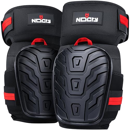 Image of NoCry Professional Knee Pads for Work for Men - Adjustable Thigh and Shin Straps, Heavy-Duty Shell, and Thick Foam & Gel Cushioning - Ideal for Construction and Gardening