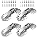 AMANMAN Lot de 4 charnières de porte à fermeture douce à 180 degrés 10.2 cm pour armoire, cuisine, armoire, penderie, mécanisme de meubles, charnières entièrement recouvertes
