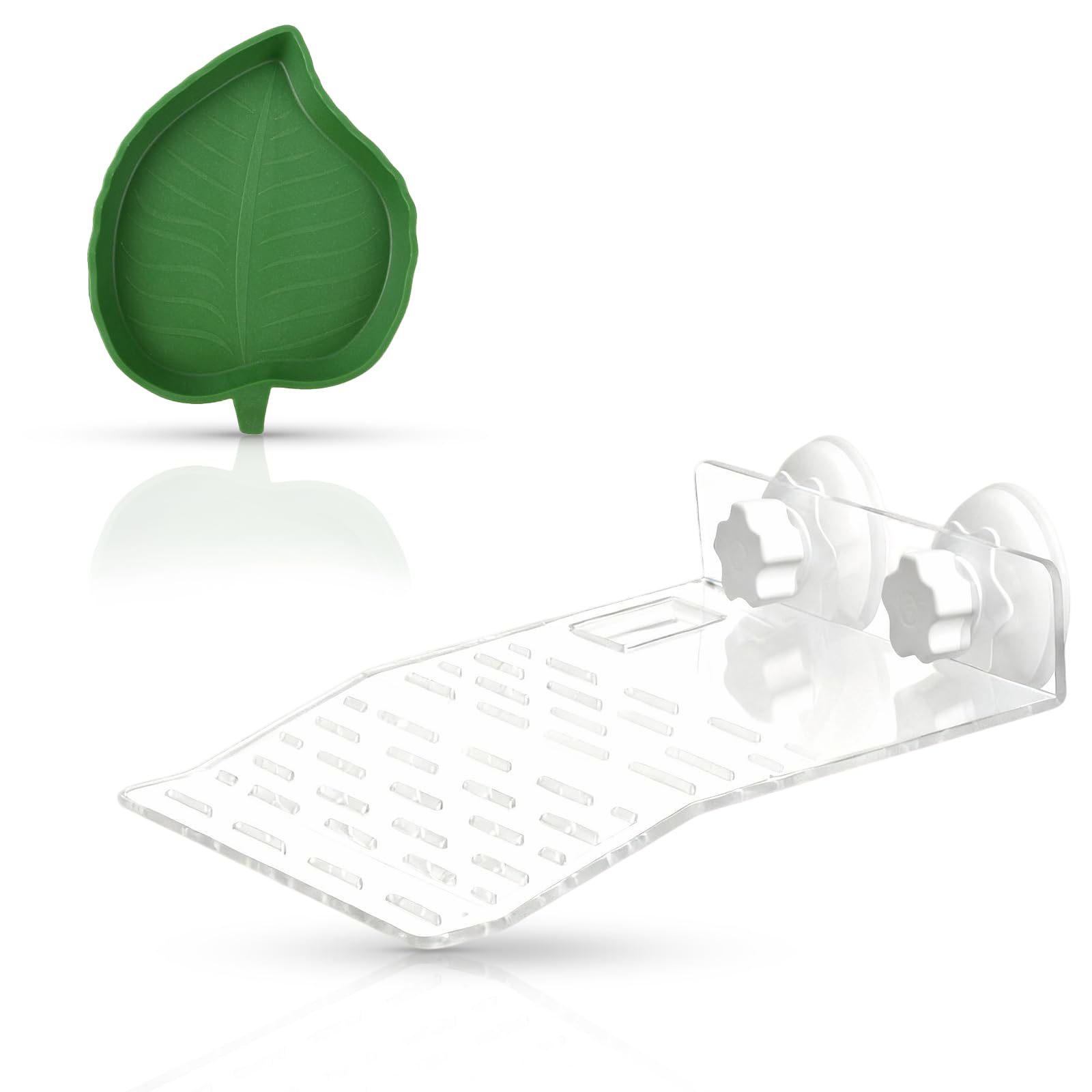 Plateforme pour Tortue, Gamelle Tortue Terrestre, Nourriture pour Bol pour Reptiles en Feuilles, Convient aux Petits Reptiles, Tortues, Salamandres, Serpents et Lézards