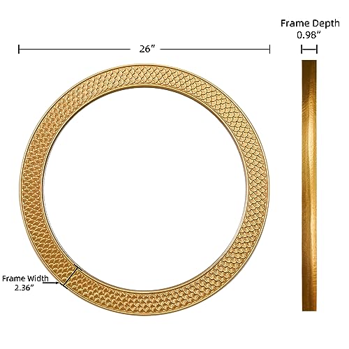 Gold-Round-Mirror-26-Inch-Decorative-Circle-Gold-Mirror-for-Wall-with-Wooden-Frame-Large-Modern-Vintage-Wall-Mounted-Circle-Mirrors-for-Living-Room-BedroomEntryway-Bathroom