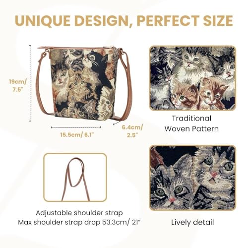 Signare Tapestry Cross-body Satchel Bag/Lightweight Purse3