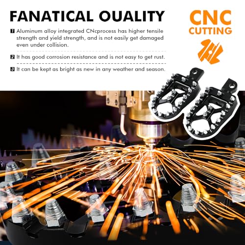 Image of DREAMIZER Wide Foot Pegs for Motorcycle,Black CNC MX Chopper Bobber Style Motorcycle Footpegs 360 Roating Front Rear Footrest Compatible with Harley Dyna Sportster Iron 883 and More