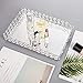 Feyarl Crystal Vanity Makeup Perfume Tray Ornate Jewelry Trinket Organizer Cosmetic Decorative Tray Skin Care Storage for Home Dressing Table Wedding Decoration(Rectangle 12