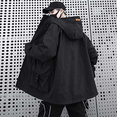 Casual Techwear Gothic Clothes Cyberpunk Jacket Windbreaker Streetwear Jackets Zipper Tactical Hooded for Men3