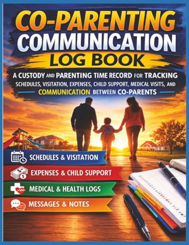 Co-Parenting Communication Log Book: A Custody and Parenting Time Record for Tracking Schedules, Visitation, Expenses, Child Support, Medical Visits, ... Between Co-Parents | 8.5 x 11 | 130 Pages