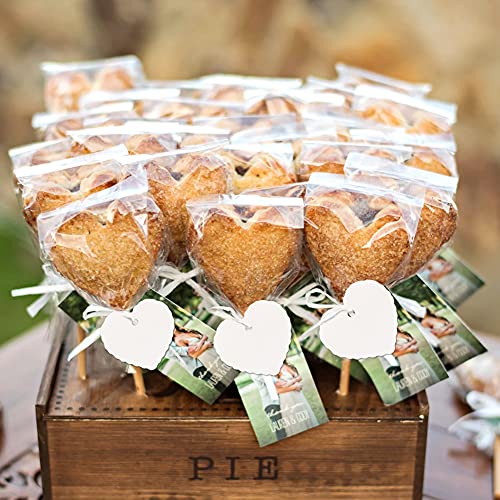 G2PLUS 100PCS Blank Heart-Shaped Kraft Gift Tags with String for Weddings and Valentine's Day