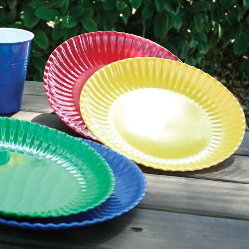 Melamine Colorful Reusable Picnic Plate (Set of 4) by CloseoutZone