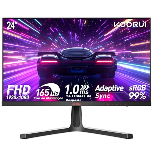 Monitor Gamer Koorui 24" FHD 1080p 165Hz 1ms VA HDMI/DP 100% sRGB Adaptive Sync Preto 24E4
